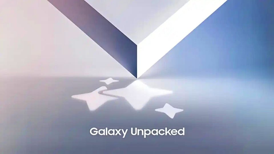 'Galaxy Unpacked' written on a largely black background.